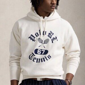 Polo Ralph Lauren White Polo RL 67 Tennis Fleece Hoodie Men’s Sizes